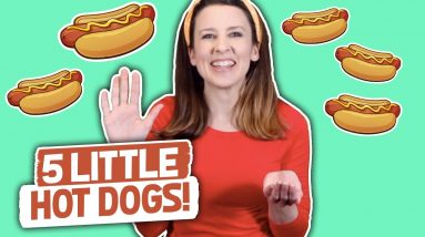 5 Little Hot Dogs Frying In A Pan Song for toddlers and babies!